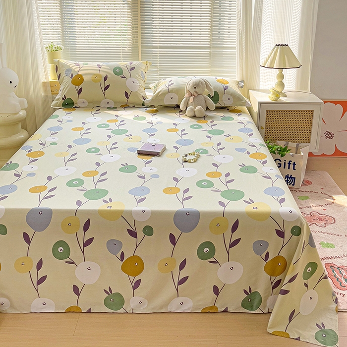 91家纺网 家纺一手货源 找家纺 大柏树 2025新款全棉13376印花四件套系列（可定制）-单床单 娜然