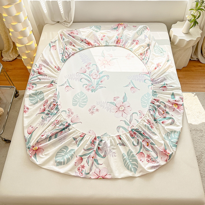 91家纺网 家纺一手货源 找家纺 涵宸家纺 2024新款全棉小清新印花单品套件--单床笠 床笠-长歌行