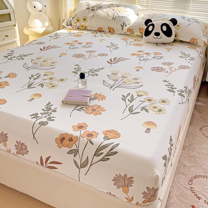 91家纺网 家纺一手货源 找家纺 大柏树 2025新款全棉13376印花四件套系列（可定制）-单床笠 南薇