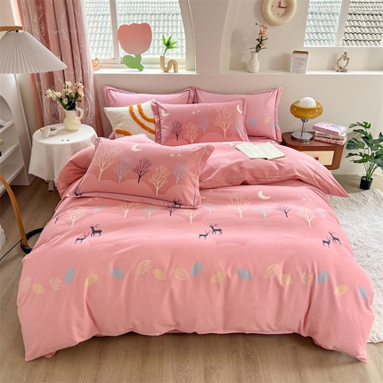 91家纺网 家纺一手货源 找家纺 (总) 简约 2025新款全棉四件套活性生态磨毛四件套