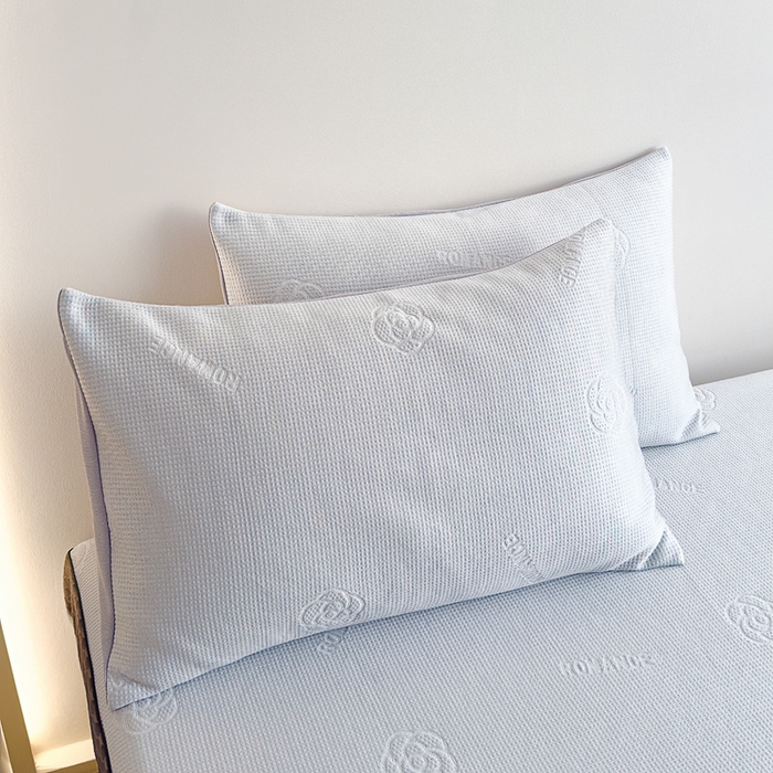 91家纺网 家纺一手货源 找家纺 邦妮家纺 2024新款A类凉感丝床笠凉席床垫30公分内可用 花语-灰