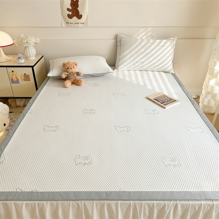 91家纺网 家纺一手货源 找家纺 慕尚家纺 2025新款卡通凉豆豆凉感冰丝席凉席 床席款-小怪兽