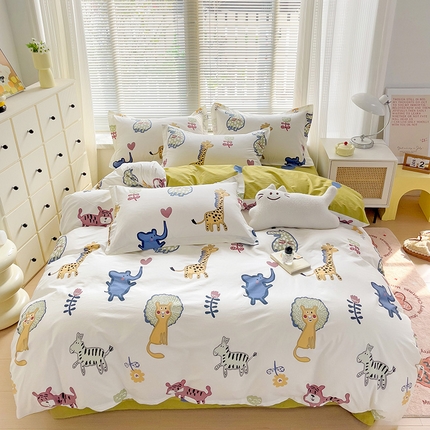 91家纺网 家纺一手货源 找家纺 大柏树 2025新款全棉13376印花四件套系列（可定制）-床单四件套 爱乐儿