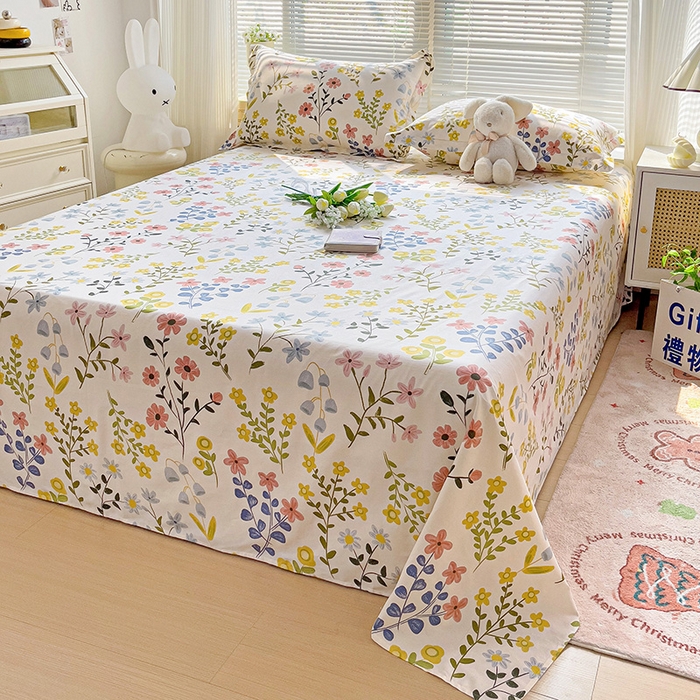 91家纺网 家纺一手货源 找家纺 大柏树 2025新款全棉13376印花四件套系列（可定制）-单床单 云梦花都