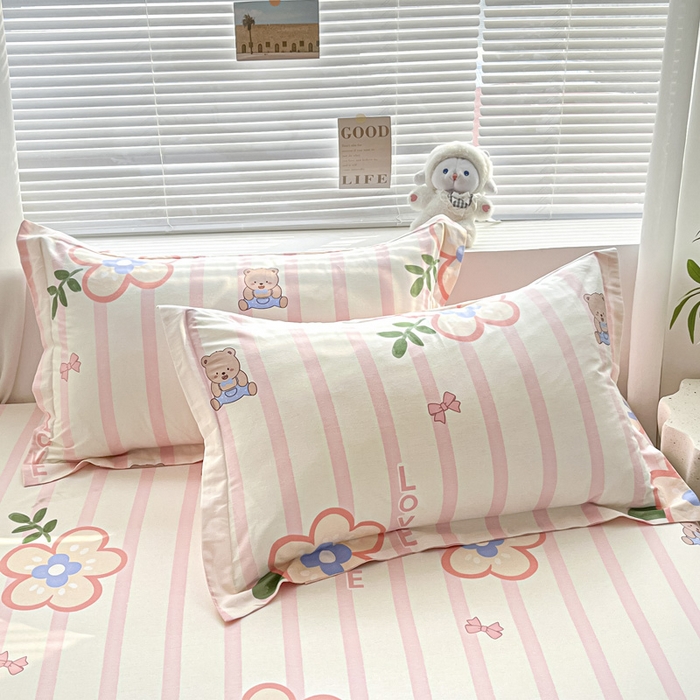 91家纺网 家纺一手货源 找家纺 涵宸家纺 2024新款全棉小清新印花单品套件--单枕套 枕套-弗洛斯