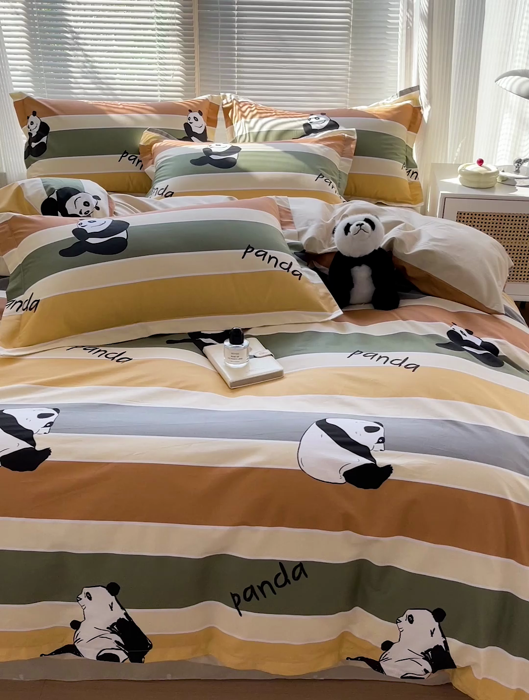 91家纺网 家纺一手货源 找家纺 大柏树 2025新款全棉13376印花四件套系列（可定制）-床单四件套 功夫熊