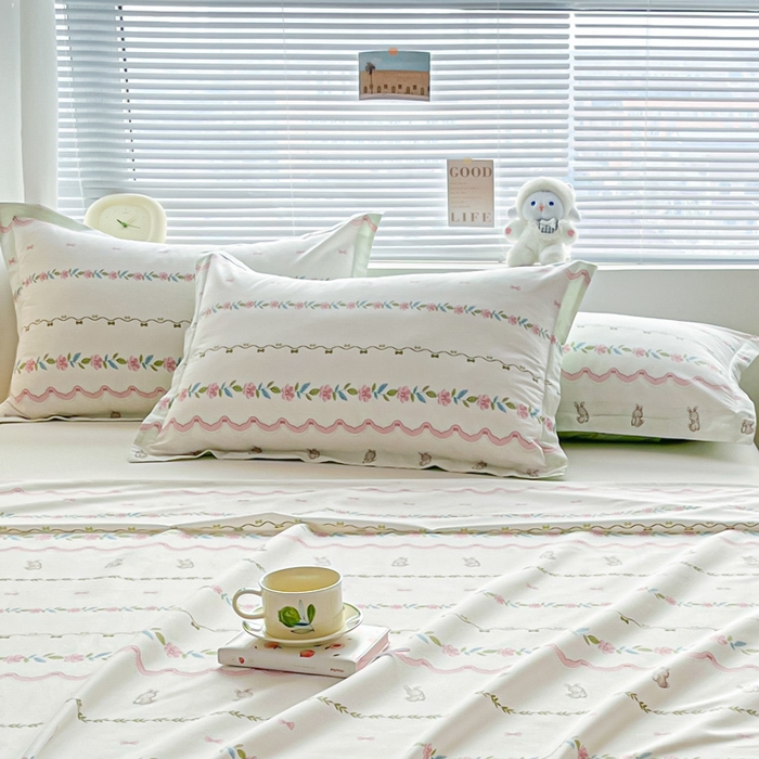 91家纺网 家纺一手货源 找家纺 涵宸家纺 2024新款全棉小清新印花单品套件--单枕套 枕套-辛德瑞拉
