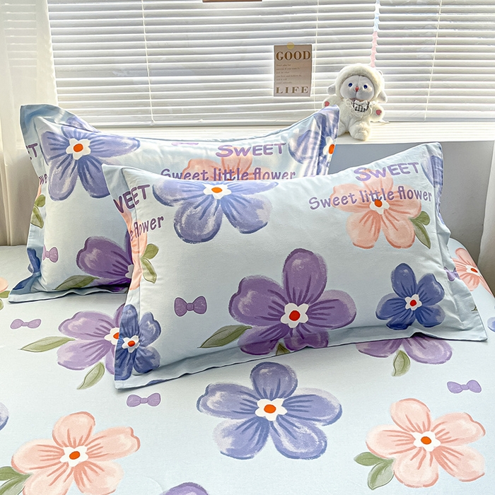 91家纺网 家纺一手货源 找家纺 涵宸家纺 2024新款全棉小清新印花单品套件--单床笠 床笠-花季