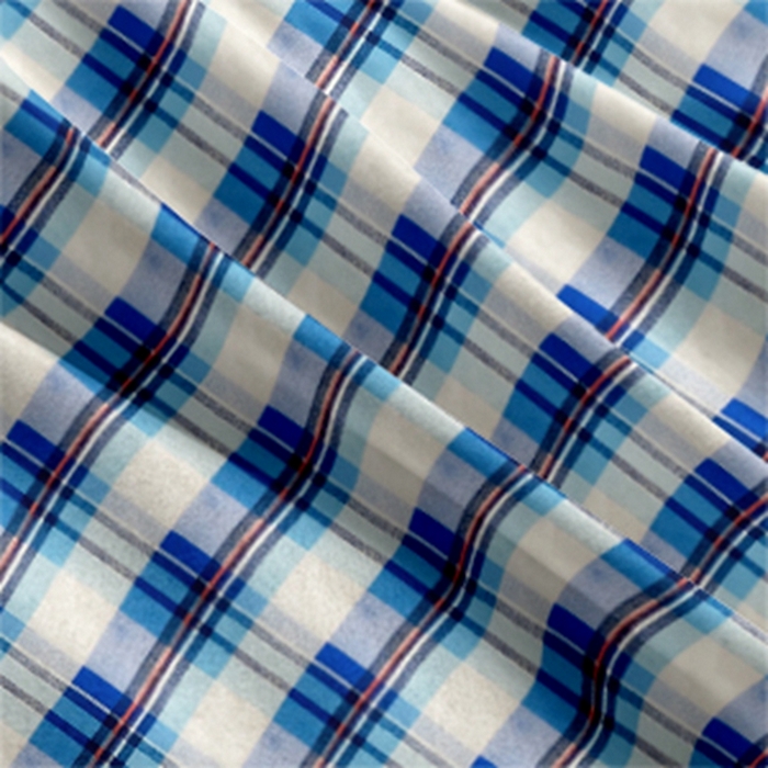 91家纺网 家纺一手货源 找家纺 啊雅家居 床上用品水洗棉印花五件套七件套 日系条格蓝