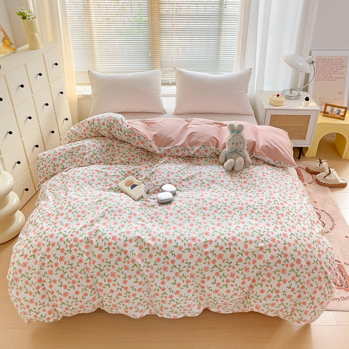 91家纺网 家纺一手货源 找家纺 大柏树 2025新款全棉13376印花四件套系列（可定制）-单被套 春晴