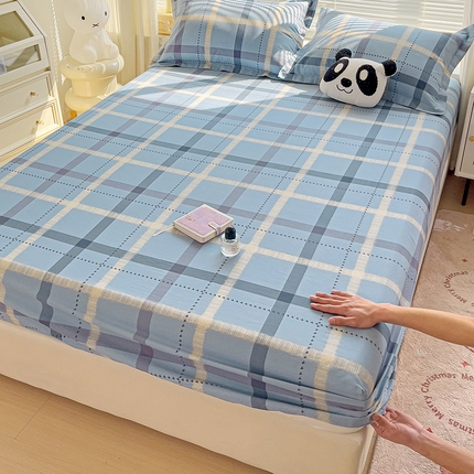 大柏树 2025新款全棉13376印花四件套系列（可定制）-单床笠 卡洛塔-蓝