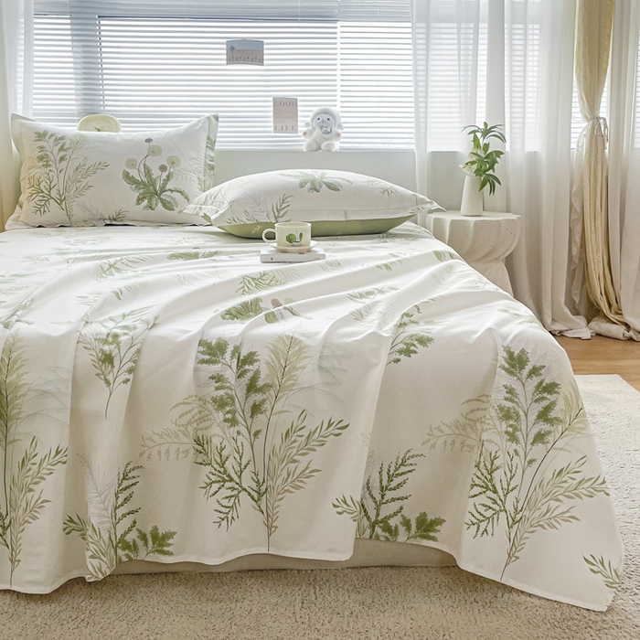 91家纺网 家纺一手货源 找家纺 涵宸家纺 2024新款全棉小清新印花单品套件--单床单 床单-金秋