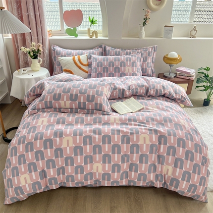 91家纺网 家纺一手货源 找家纺 (总) 简约 2025新款全棉四件套活性生态磨毛四件套