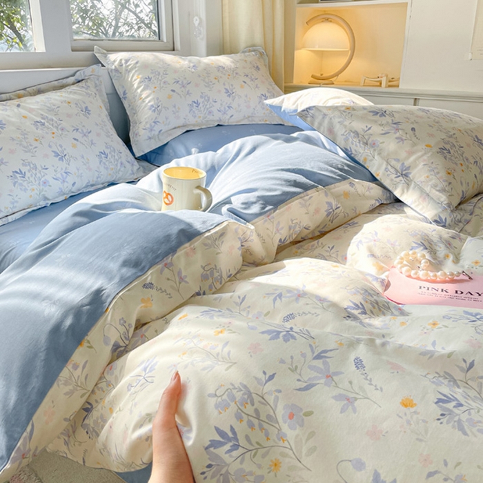 91家纺网 家纺一手货源 找家纺 涵宸家纺 2024新款全棉小清新印花单品套件--单被套 云梦泽