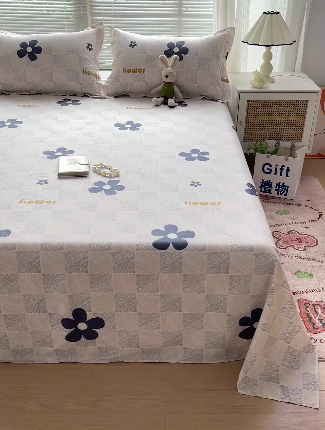 91家纺网 家纺一手货源 找家纺 大柏树 2025新款全棉13376印花四件套系列（可定制）-单床单 熹微