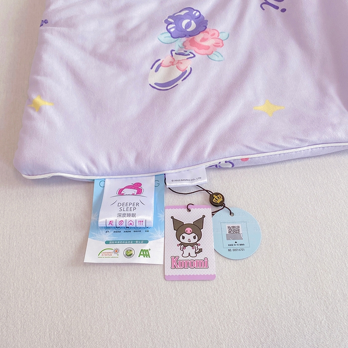 91家纺网 家纺一手货源 找家纺 DS-2025新款儿童卡通三丽鸥正版授权A类针织棉夏被系列 糖果库洛米