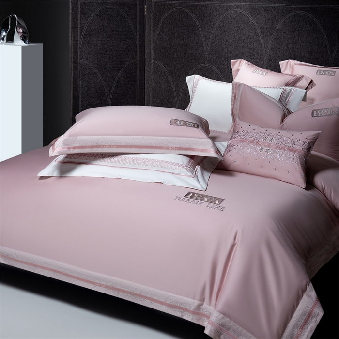 91家纺网 家纺一手货源 找家纺 高大尚婚庆馆  2025春夏新品长绒棉高端绣花四件套-卡洛拉 卡洛拉-落樱粉