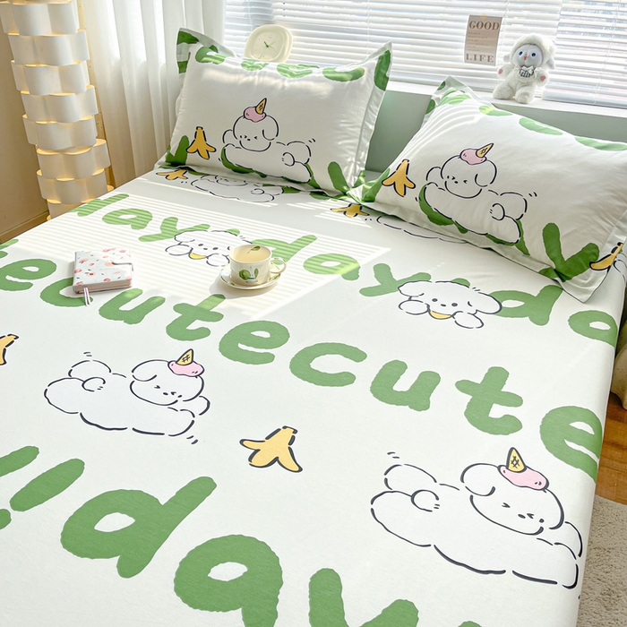 91家纺网 家纺一手货源 找家纺 涵宸家纺 2024新款全棉小清新印花单品套件--单床单 床单-萌宝宝