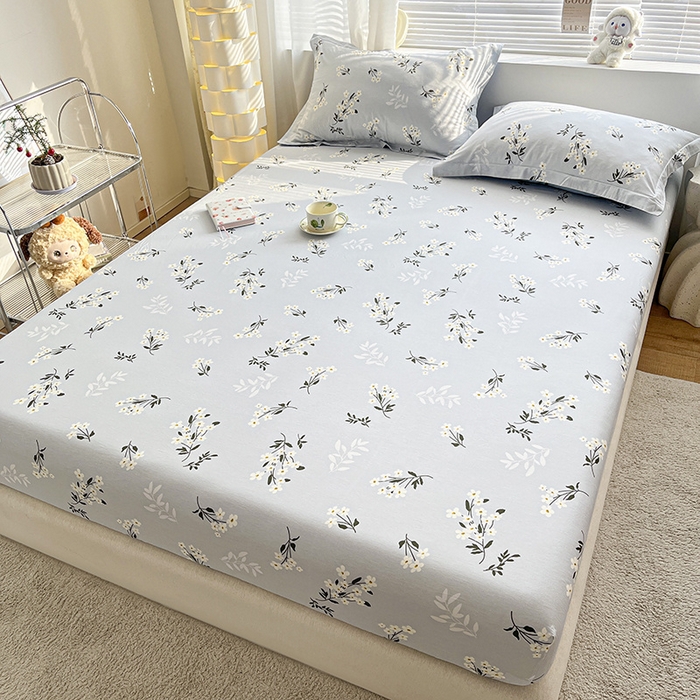 91家纺网 家纺一手货源 找家纺 涵宸家纺 2024新款全棉小清新印花单品套件--单床笠 床笠-那年花开