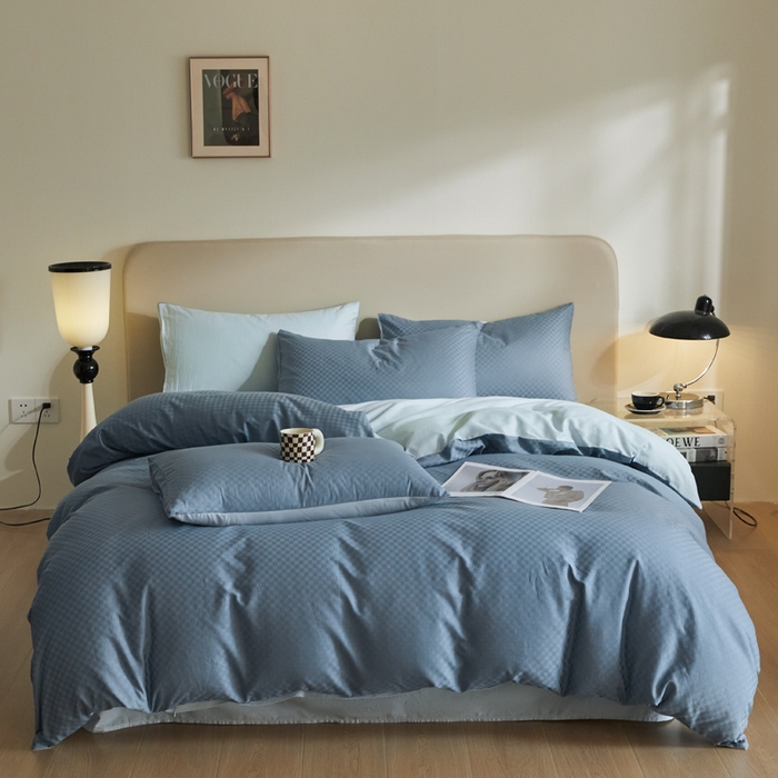 91家纺网 家纺一手货源 找家纺 涵宸家纺 2024新款全棉提花四件套-菲比 菲比-宾利兰