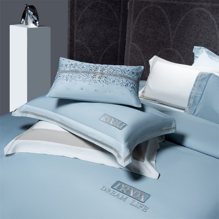 91家纺网 家纺一手货源 找家纺 高大尚婚庆馆  2025春夏新品长绒棉高端绣花四件套-卡洛拉 卡洛拉-水晶兰