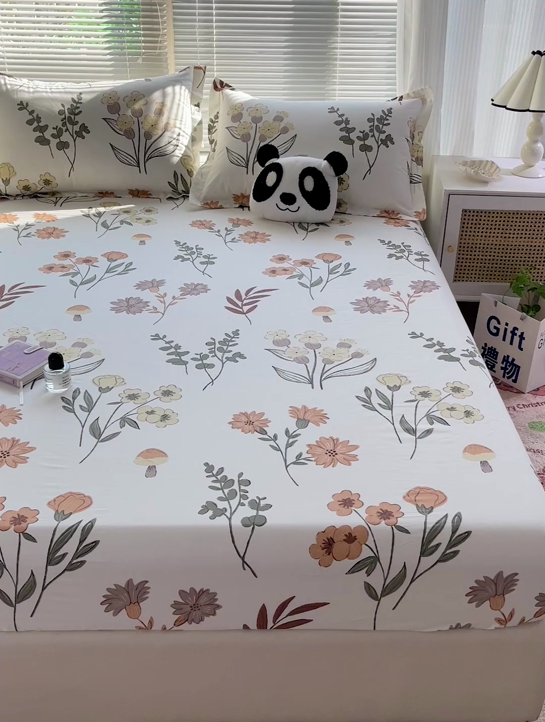 91家纺网 家纺一手货源 找家纺 大柏树 2025新款全棉13376印花四件套系列（可定制）-单床笠 南薇