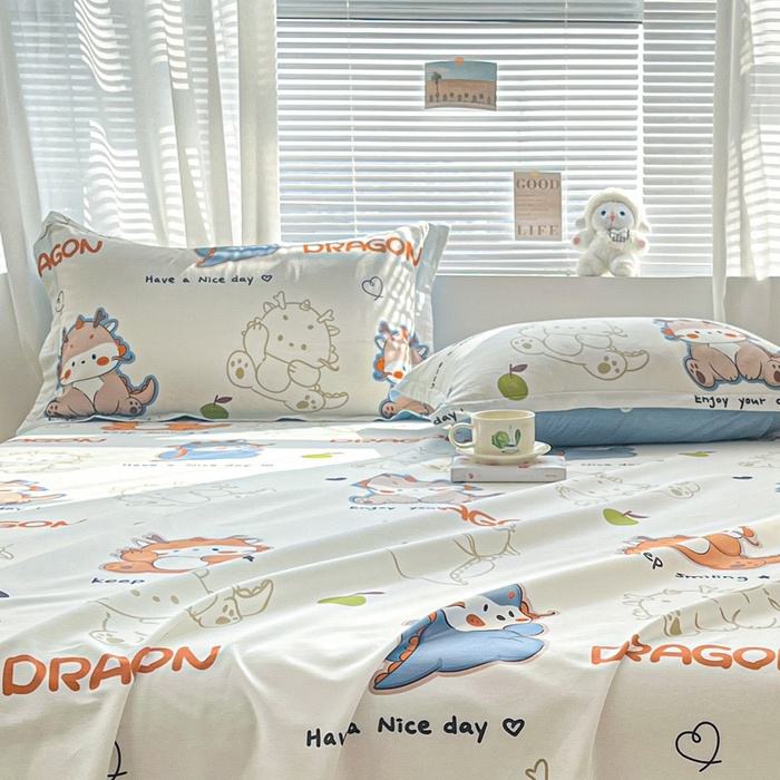 91家纺网 家纺一手货源 找家纺 涵宸家纺 2024新款全棉小清新印花单品套件--单枕套 枕套-龙先生