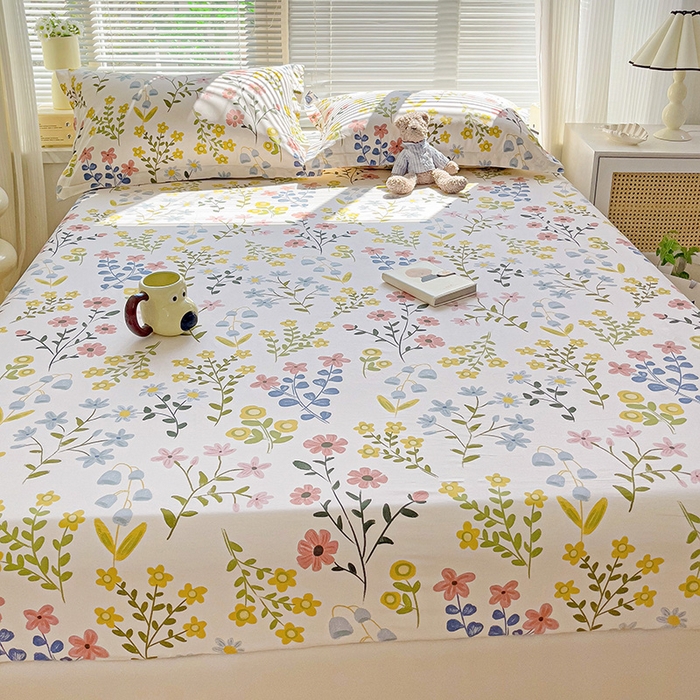 91家纺网 家纺一手货源 找家纺 大柏树 2025新款全棉13376印花四件套系列（可定制）-单床笠 云梦花都