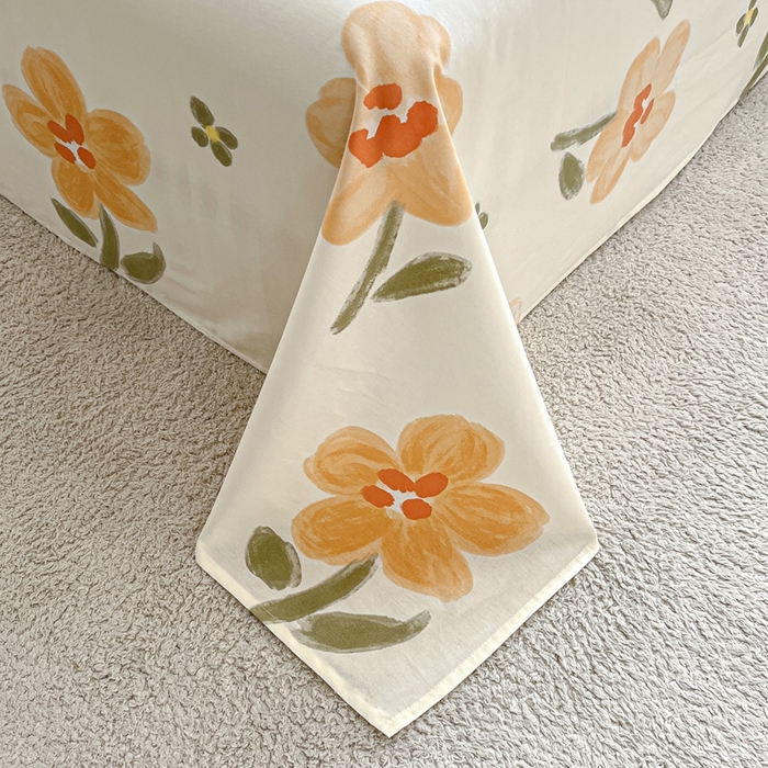 91家纺网 家纺一手货源 找家纺 涵宸家纺 2024新款全棉小清新印花单品套件--单床单 床单-香榭