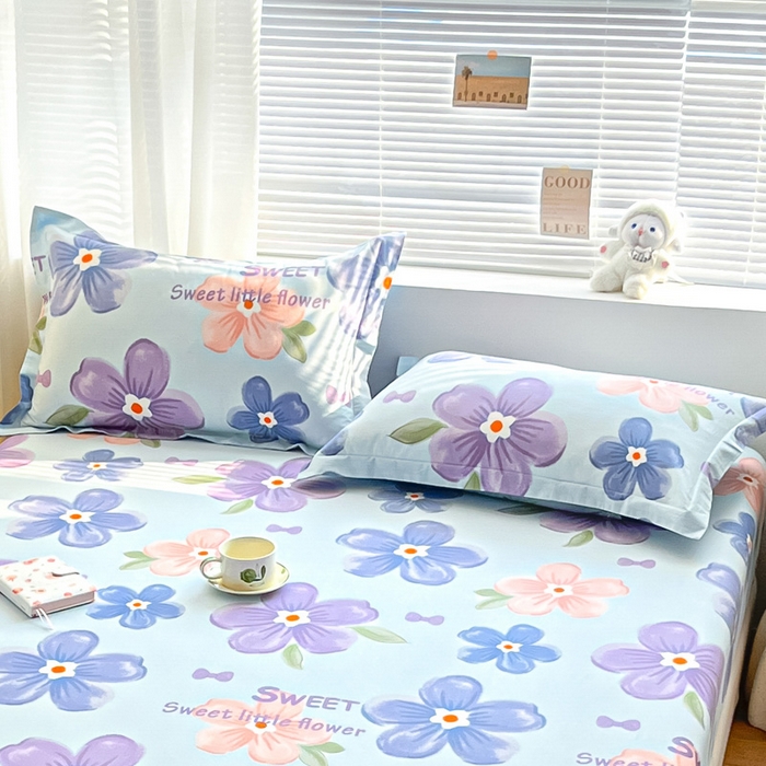 91家纺网 家纺一手货源 找家纺 涵宸家纺 2024新款全棉小清新印花单品套件--单枕套 枕套-花季