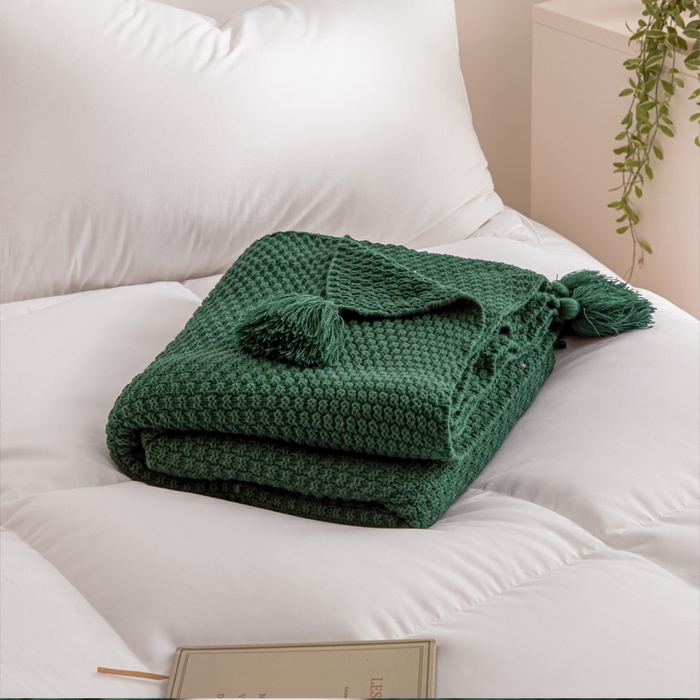 91家纺网 家纺一手货源 找家纺 （总）朴尔家纺-毛巾被 2024新款北欧纳维亚系列日光流苏针织毯