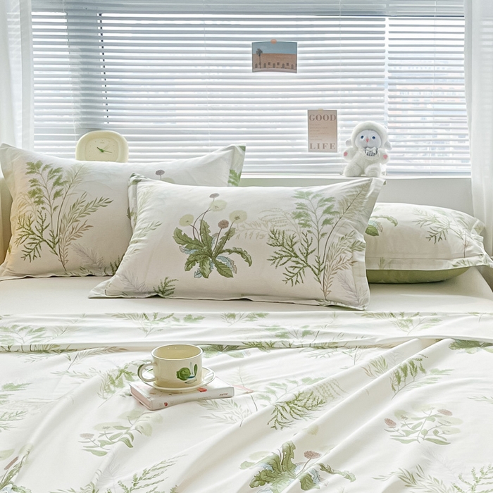 91家纺网 家纺一手货源 找家纺 涵宸家纺 2024新款全棉小清新印花单品套件--单枕套 枕套-金秋