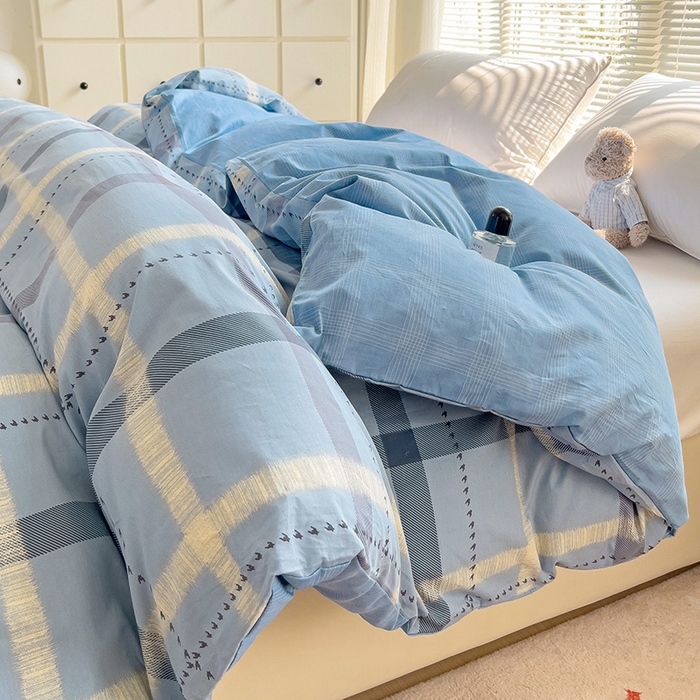 91家纺网 家纺一手货源 找家纺 大柏树 2025新款全棉13376印花四件套系列（可定制）-单被套 卡洛塔-蓝