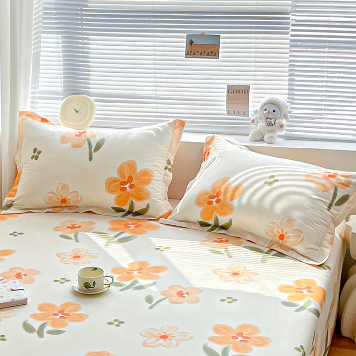 91家纺网 家纺一手货源 找家纺 涵宸家纺 2024新款全棉小清新印花单品套件--单枕套 枕套-香榭