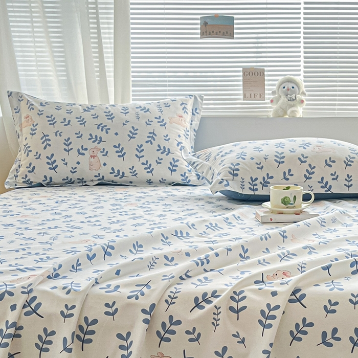 91家纺网 家纺一手货源 找家纺 （总）涵宸家纺 2024新款全棉小清新印花单品套件--单枕套