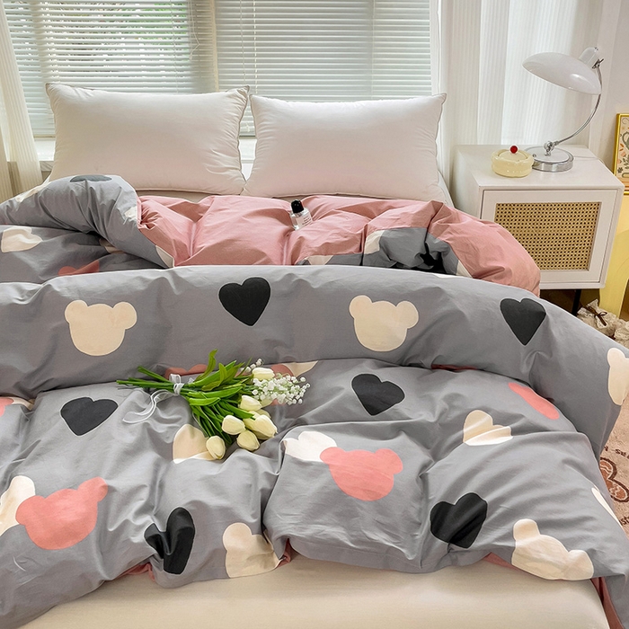 91家纺网 家纺一手货源 找家纺 大柏树 2025新款全棉13376印花四件套系列（可定制）-单被套 小爱恋