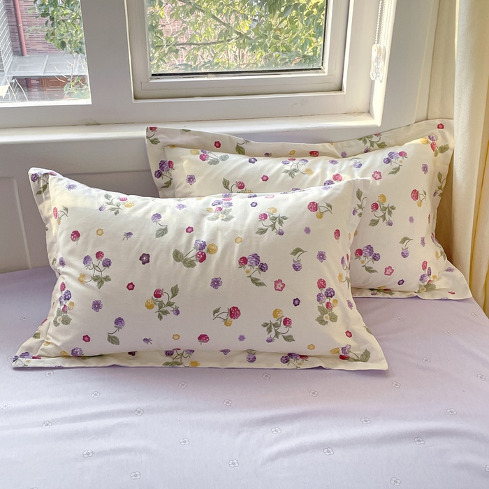 91家纺网 家纺一手货源 找家纺 涵宸家纺 2024新款全棉小清新印花单品套件--单被套 樱桃可可