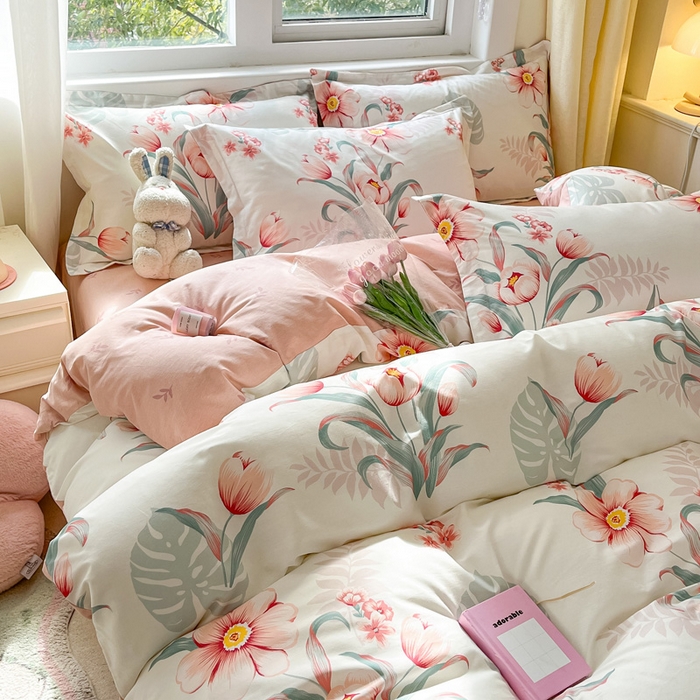 91家纺网 家纺一手货源 找家纺 涵宸家纺 2024新款全棉小清新印花单品套件--单被套 长歌行