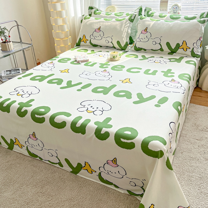 91家纺网 家纺一手货源 找家纺 涵宸家纺 2024新款全棉小清新印花单品套件--单床单 床单-萌宝宝