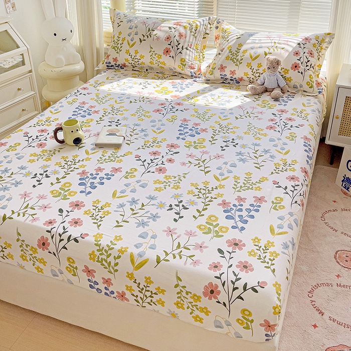 91家纺网 家纺一手货源 找家纺 大柏树 2025新款全棉13376印花四件套系列（可定制）-单床笠 云梦花都