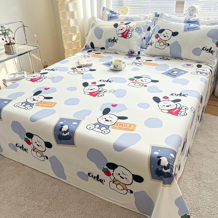 91家纺网 家纺一手货源 找家纺 涵宸家纺 2024新款全棉小清新印花单品套件--单床单 床单-奥利心