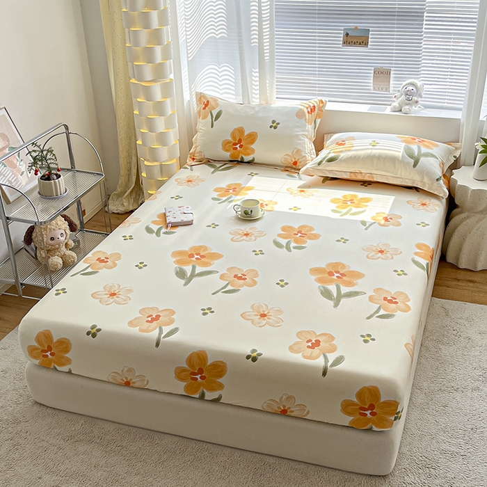 91家纺网 家纺一手货源 找家纺 涵宸家纺 2024新款全棉小清新印花单品套件--单床笠 床笠-香榭