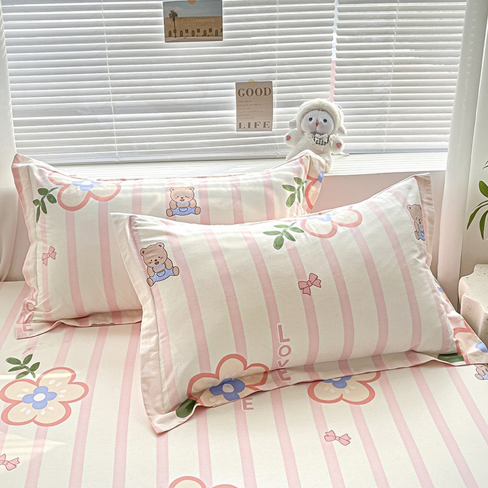 91家纺网 家纺一手货源 找家纺 涵宸家纺 2024新款全棉小清新印花单品套件--单床笠 床笠-弗洛斯