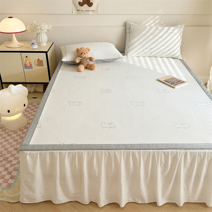 91家纺网 家纺一手货源 找家纺 慕尚家纺 2025新款卡通凉豆豆凉感冰丝席凉席 床席款-小怪兽