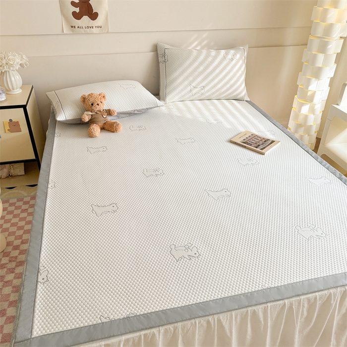 91家纺网 家纺一手货源 找家纺 慕尚家纺 2025新款卡通凉豆豆凉感冰丝席凉席 床席款-小怪兽