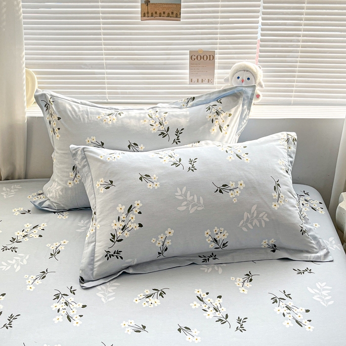 91家纺网 家纺一手货源 找家纺 涵宸家纺 2024新款全棉小清新印花单品套件--单枕套 枕套-那年花开