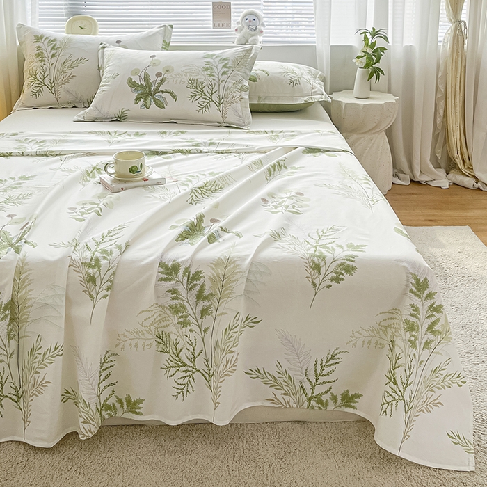 91家纺网 家纺一手货源 找家纺 涵宸家纺 2024新款全棉小清新印花单品套件--单床单 床单-金秋