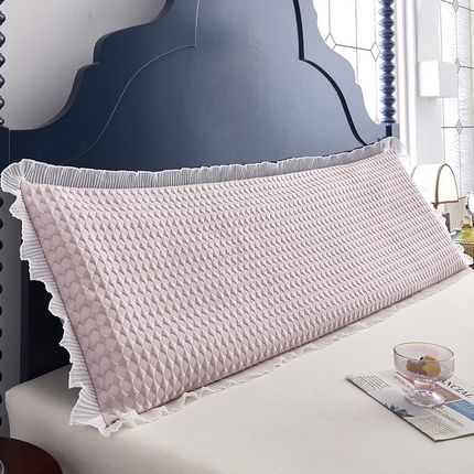 91家纺网 家纺一手货源 找家纺 爱港家纺 2024新款冰豆豆双人长枕套 凉豆豆情侣枕套 凉感冰晶凌枕套 冰晶凌-粉