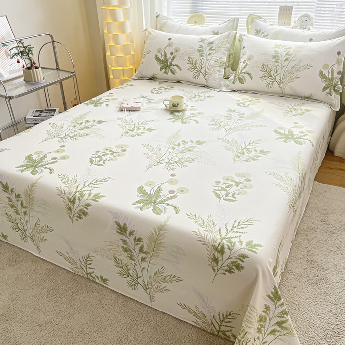 91家纺网 家纺一手货源 找家纺 涵宸家纺 2024新款全棉小清新印花单品套件--单床单 床单-金秋