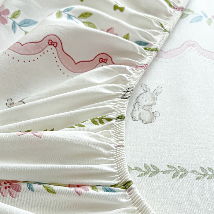 91家纺网 家纺一手货源 找家纺 涵宸家纺 2024新款全棉小清新印花单品套件--单床笠 床笠-辛德瑞拉